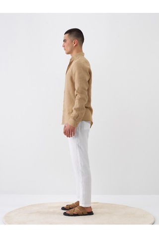 Xint Camel %100 Keten Regular Fit Gömlek 700963