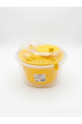 House & More 4.4 Litre Büyük Boy Sebze Meyve Kurutucu Süzgeçli Salata Dönencesi 3 Renk Sarı
