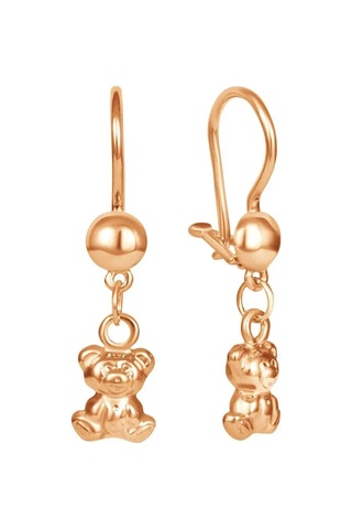 Zolotoj Merkurij Çocukların Altın Kaplamalı Gümüş Ayı Küpeleri 106071627 Altın