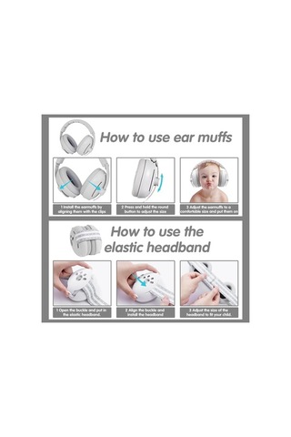 Maoyaya 2'si 1 Arada Bebek Kulaklığı, Gürültü Korumalı, Kaymaz Bebek Kulaklığı