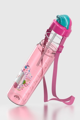 Renga Migo Desenli 630 Ml Askılı Pipetli Tritan Çocuk Matara 912143 Pembe Pembe