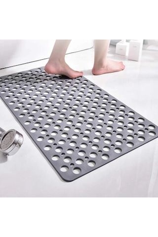 Vantuzlu Banyo Ve Duş Kaydırmazı Duşakabin Küvet Içi Vakumlu Banyo Paspası 36x66 Cm Gri