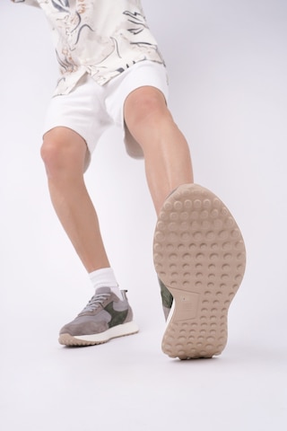 Muggo Svenson Kalın Taban Bağcıklı Hakiki Deri Erkek Günlük Sneaker Spor Ayakkabı Haki