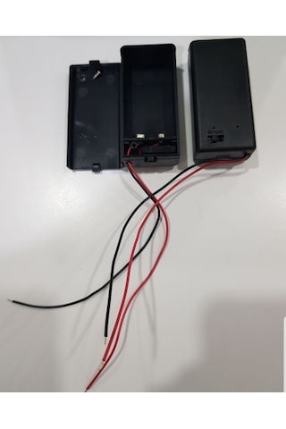 2 Adet Kapaklı Anahtarlı Kablolu 9 Volt Pil Başlığı Pil Yuvası