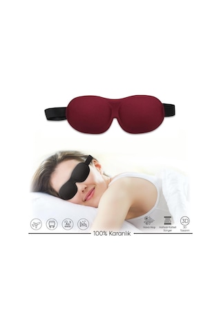 Uyku Gözlüğü Uyku Bandı 3d Uyku Gözlüğü Bordo
