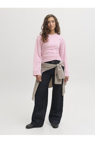 Jack & Jones Kadin Bisiklet Yaka Uzun Kollu Tisört - Paloma - 12303589 Pink Nectar