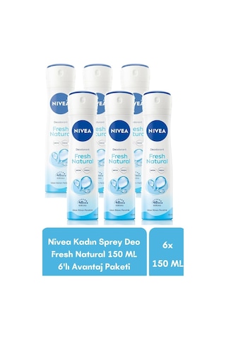 Nivea Fresh Natural Kadın Sprey Deodorant 6 x 150 ML