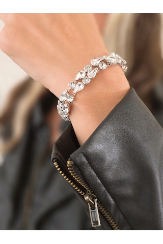 Eva Takı Store Geometrik Damla Çiçek Model Silver Renk Bileklik Gümüş