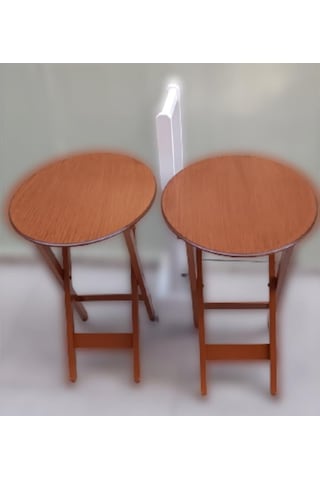 Çanta Zigon Sehpa Oval Model İkili Takım Ahşap Mdf Ceviz Renk Uyumu El Yapımı