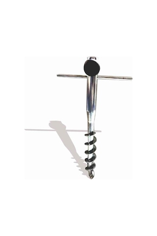 Bilgehanelektronik 40 Cm Plaj Şemsiyesi Kazığı Metal Plaj Şemsiye Kazığı Burgulu Kaz
