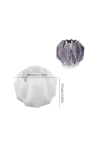 Silikon Kalıp Taş Tozu İthal Geometrik Yüzeyli Mumluk Saksı Kalıbı Epoksi Reçine Hb140-0142