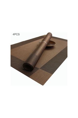 Kahverengi Termal 4 Adet/takım Kaymaz Servis Altlığı Yalıtım Ev Ürün Pedi Yemek Masası Mat Kahverengi