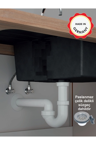 Dallmer Koku Önleyici Lavabo Evye Sifonu Süzgeçli 50'Lik Mafsallı Çıkış Borulu