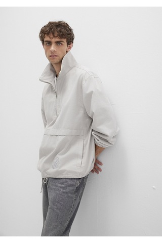 Mavi - Yarı Fermuarlı Kanguru Cepli Gri Sweatshirt 0211684-70074 Gri