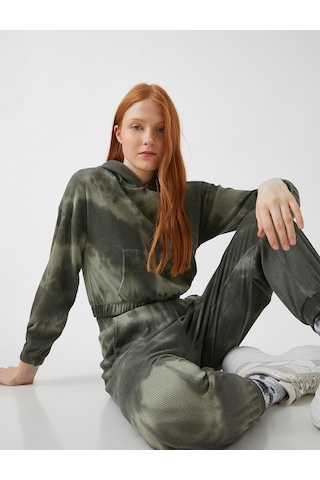 Koton Kapüşonlu Cepli Sweatshirt Nane Yeşili 2kal68093ık Yeşil