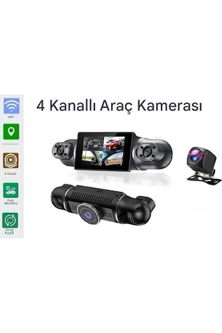Araç Kamerası - 4 Kameralı - Gps Takip - G Sensör - 1080p Kayıt -