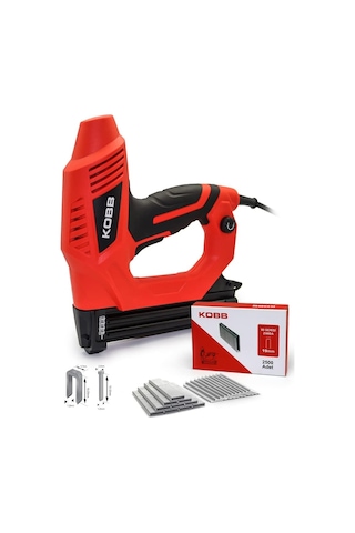 Kbz90 15-25mm Zımba Ve 15-32mm Profesyonel Çivi Çakma Makinesi + 3000 Adet Yedek Zımba Ve Çivi, Kırmızı/siyah