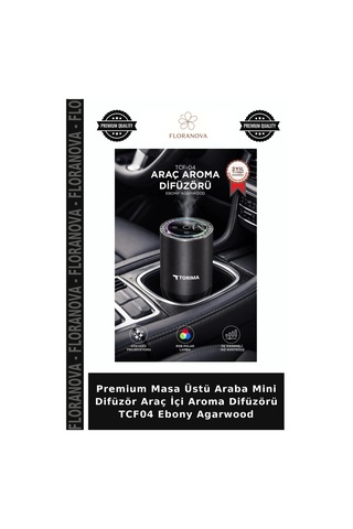 Premium Masa Üstü Araba Mini Difüzör Araç İçi Aroma Difüzörü Tcf04 Ebony Agarwood