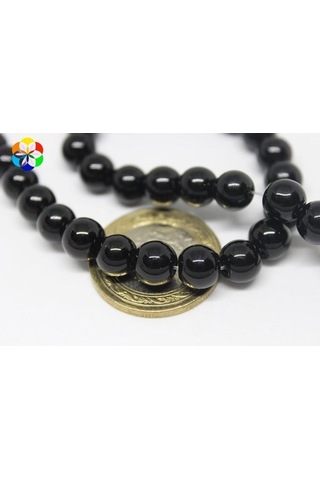 Onix (Oniks) Taşı Parlak YARIM Dizi 8mm (18cm uzunluğundadır)