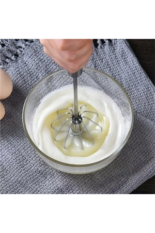 Jialan Yarı Otomatik Yumurta Çırpıcı 304 Paslanmaz Çelik Yumurta Gümüş