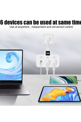 Vtn-503 Akım Korumalı Duvar Tipi Priz 2x Usb 2x Priz Typce 20w