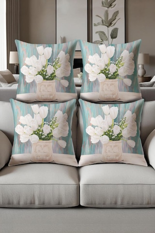 Dijital Baskılı Yumuşak Dokulu 4 Lü Kırlent Kılıfı Takımı 43x43 Cm Krl0083 Renkli