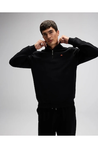 Ellesse Yarım Fermuarlı Erkek Sweatshirt Em580 Siyah