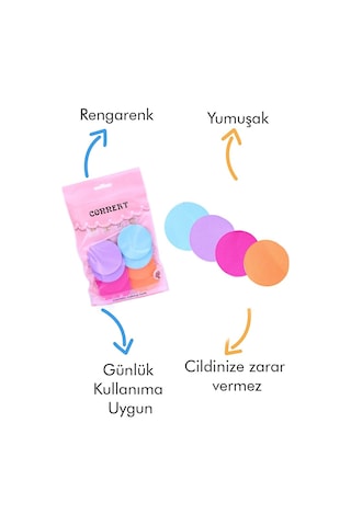 Connert Yuvarlak Renkli Makyaj Süngeri 8'li