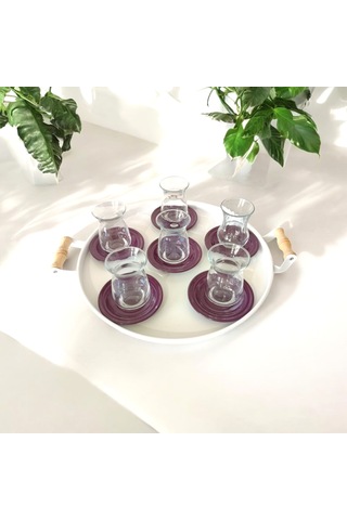 Çay Tabağı-bardak Altlığı-metal Mor Çay Tabağı-paslanmaz K Mor