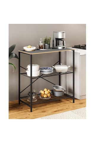 Çok Amaçlı Mutfak Rafı Bangosu Masa Geniş Füme 1441