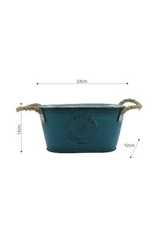 Metal Saksı Oval Jüt Saplar 14 24cm 68066501
