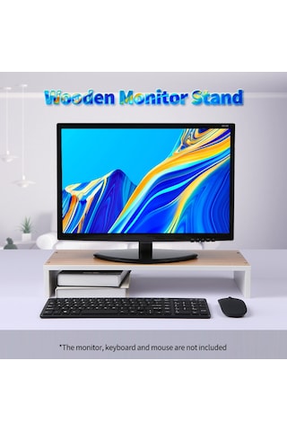 Kangvka Ahşap Monitör Yükseltici Ayak: Klavye Saklama Bölgesi, 30kg Yük Taşıma, Kolay Kurulum - Siyah