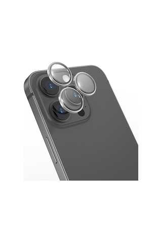 Apple Uyumlu   iPhone 14 Pro Max Go Des CL-10 Kamera Lens Koruyucu Gümüş