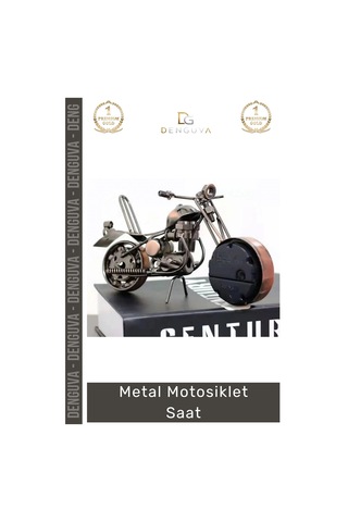 Saat Dekoratif Vintage Hediyelik Nostaljik Ofis Masası Motorcu Şık Metal Masa Motosiklet Saat Çok Renkli