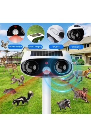 Xuweiwei 2024 Beyaz Yeni Yükseltilmis Ses Dalgasi Hayvan Kovucu Günesli Acik Hava Hareket Algilama Cihazi