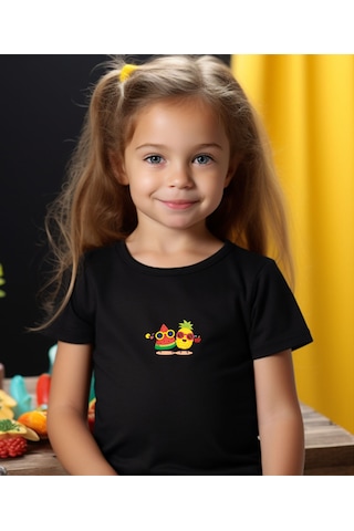 Aselinda Karpuz-ananas Baskılı Aile Kombin Tişört Kombin Yapmak İçin 2 Ürün Ekleyiniz Siyah Anne-kız