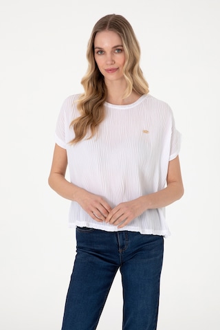 U.S. Polo Assn. Kadın Beyaz Bisiklet Yaka Tişört 50300776-VR013