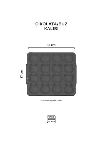 Silikon Çikolata / Buz Kalıbı Platinium Gri