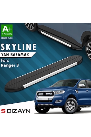 S-dizayn Ford Ranger 3 Skyline Aluminyum Yan Basamak 203 Cm 2012-2022 A+ Kalite