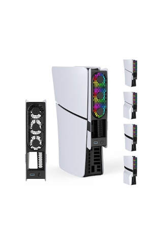 Ps5 Slim Ve Pro Uyumlu Rgb Li Soğutucu Fan Jys-p5228