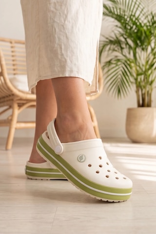 Liarca Easystep - Ekru - Yeşil Hafif Eva Sabo Terlik, Ergonomik Tabanlı Nefes Alabilen Islak Zemin Uyum...