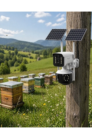 Güneş Enerjili Çiftlik Kamerası 9mp 4g Sım Kartlı Solar Güvenlik Kamerası 2 Yıl 54600443