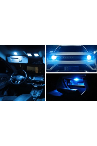 Femex  T10 3030 Chip 12Ledli Buz Mavi Turkuaz Led Ampul Aktif Canb