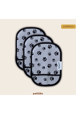 Patilüks 3'lü Kedi Köpek Tüy Toplayıcı Eldiven - Kıyafet, Koltuk, Halı İçin Yıkanabilir Temizleme Eldiveni