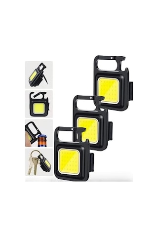 Adet Led Anahtarlıklı Metal Kasa El Şişe Açacağı Usb Li Şarj Edilebilir Cep Boy Cob 800mah Genel