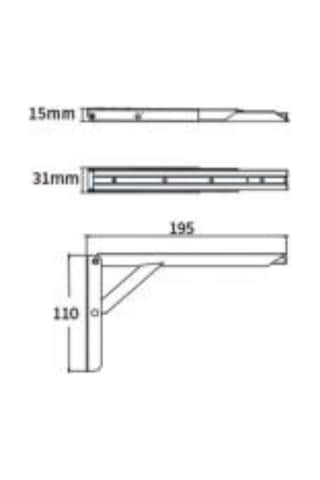 Moborv 7600-1001-200 20 Cm Metalik Katlanır Karavan Masa Ve Raf Braketi 100 Kg