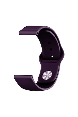 Ekılıf - Xiaomi Mi Watch Color Uyumlu - Kordon 22mm Silikon Kordon Krd-11 - Mor