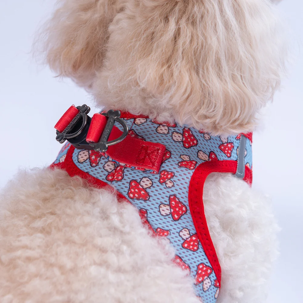 Mushroom Airmesh Kedi Köpek Göğüs Tasması Xl Kırmızı