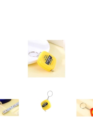 1 M 100 Cm Lik Lacivert Mini Metre Anahtarlık 1 Adet Ebat: 3,3 Cm X 3,3 Cm Sarı Renk 1 M