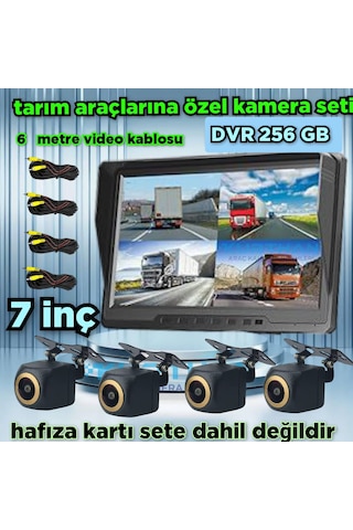 4 Adet Ahd 720p 170 Derece Açılı Kamera Ve 7'' Dvr Monitör 12 V